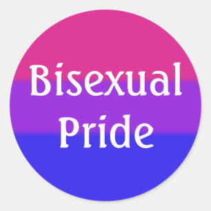 Sticker Rond Drapeau de la fierté bisexuelle tombée
