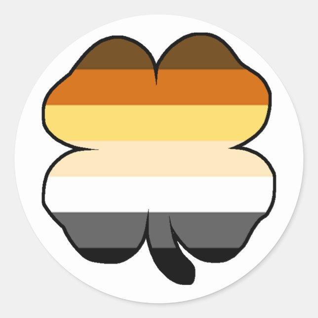 Sticker Rond Drapeau de la fierté de l'ours gay Shamrock (Devant)
