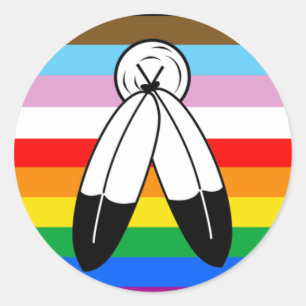 Sticker Rond Drapeau de la Fierté de Progrès LGBTQ+