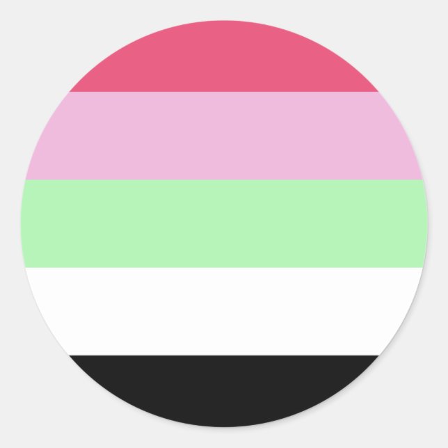 Sticker Rond Drapeau de la fierté de récipromantic (Devant)