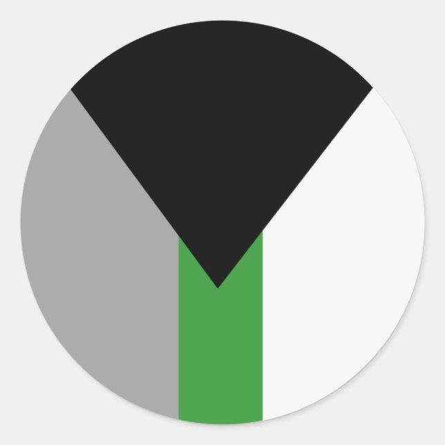 Sticker Rond Drapeau de la fierté démiomantique (Devant)