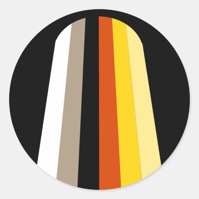 Sticker Rond Drapeau de la Fierté des cheveux longs (Devant)