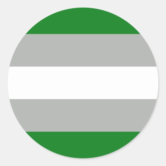 Sticker Rond Drapeau de la fierté grise romantique (Devant)