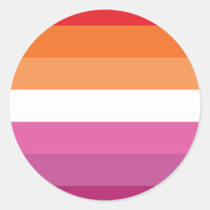 Sticker Rond Drapeau de la fierté lesbienne