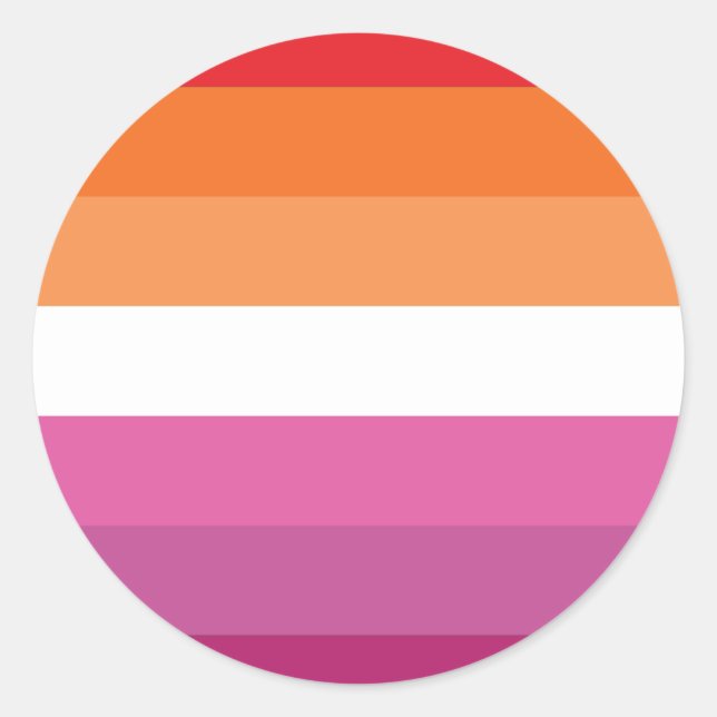 Sticker Rond Drapeau de la fierté lesbienne (Devant)