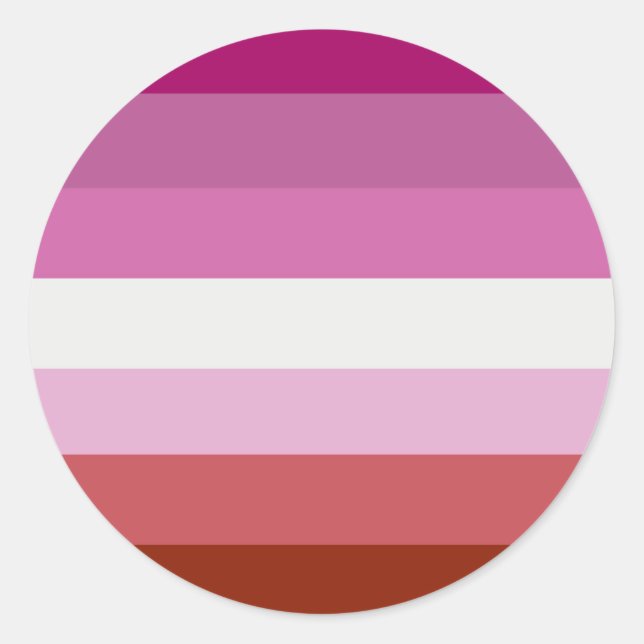Sticker Rond Drapeau de la fierté lesbienne (Devant)