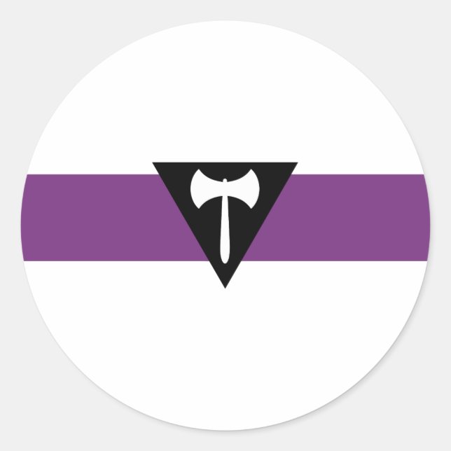 Sticker Rond Drapeau de la fierté lesbienne (Devant)