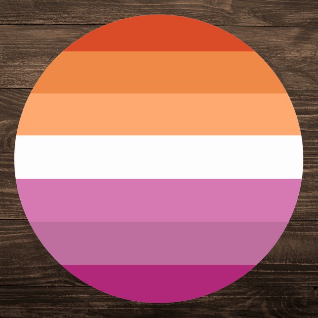 Sticker Rond Drapeau de la fierté lesbienne (Créateur téléchargé)