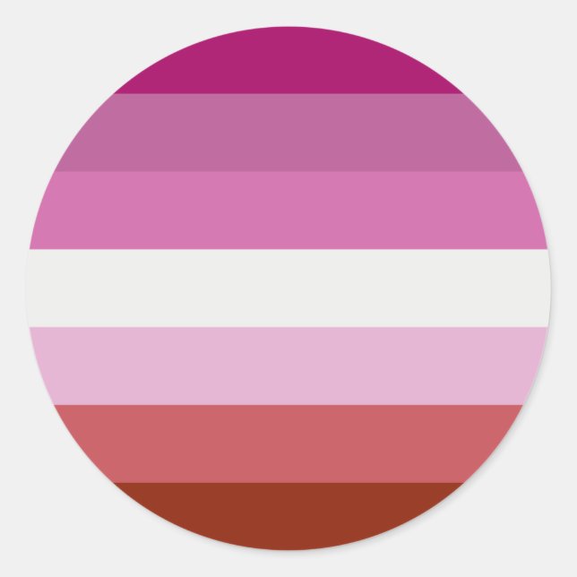 Sticker Rond Drapeau de la fierté lesbienne (Devant)