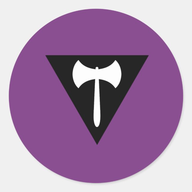 Sticker Rond Drapeau de la fierté lesbienne (Devant)