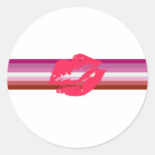 Sticker Rond Drapeau de la fierté lesbienne