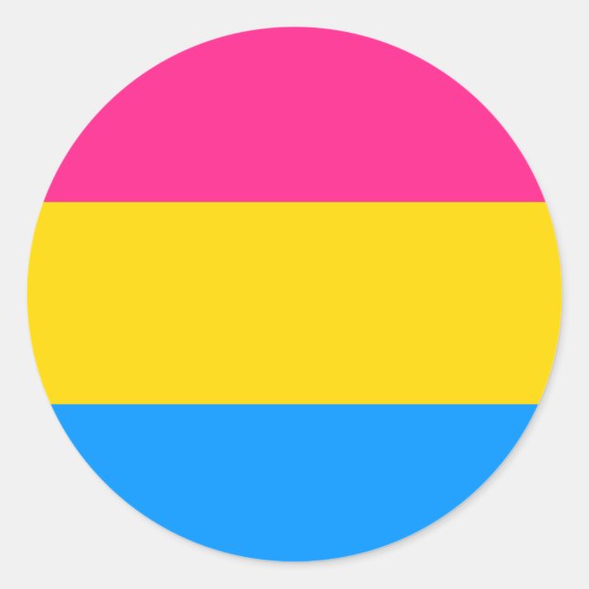 Sticker Rond Drapeau de la fierté Pansexual (Devant)