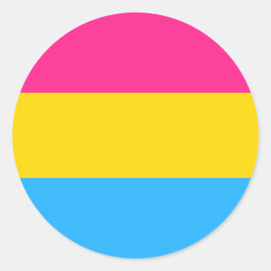 Sticker Rond Drapeau de la fierté Pansexual
