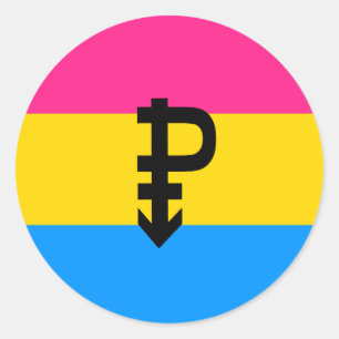 Sticker Rond Drapeau de la fierté Pansexual