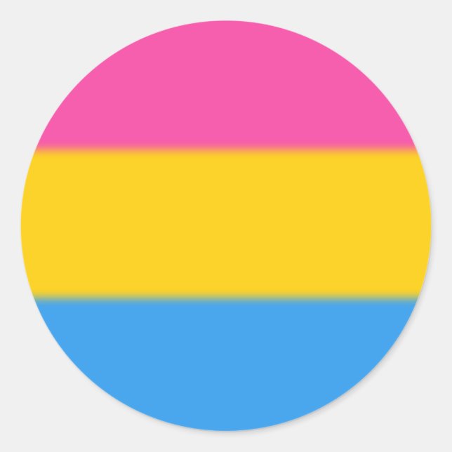 Sticker Rond Drapeau de la fierté Pansexual Falln (Devant)
