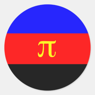 Sticker Rond Drapeau de la Fierté polyamérale