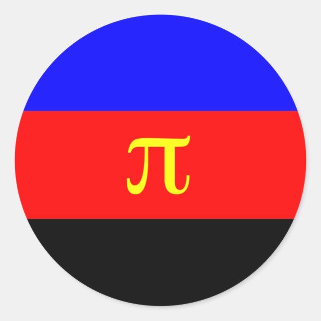Sticker Rond Drapeau de la Fierté polyamérale (Devant)