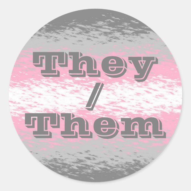 Sticker Rond Drapeau de la Fierté Pronoun personnalisable (Devant)