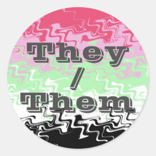 Sticker Rond Drapeau de la Fierté Recipromantique Pronoun perso