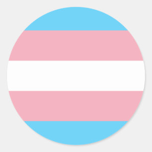 Sticker Rond Drapeau de la fierté transgenre - LGBT Transarc-en