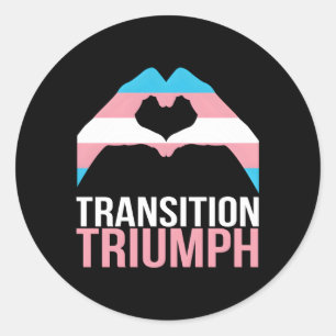 Sticker Rond Drapeau de la fierté transgenre transsexuelle du t