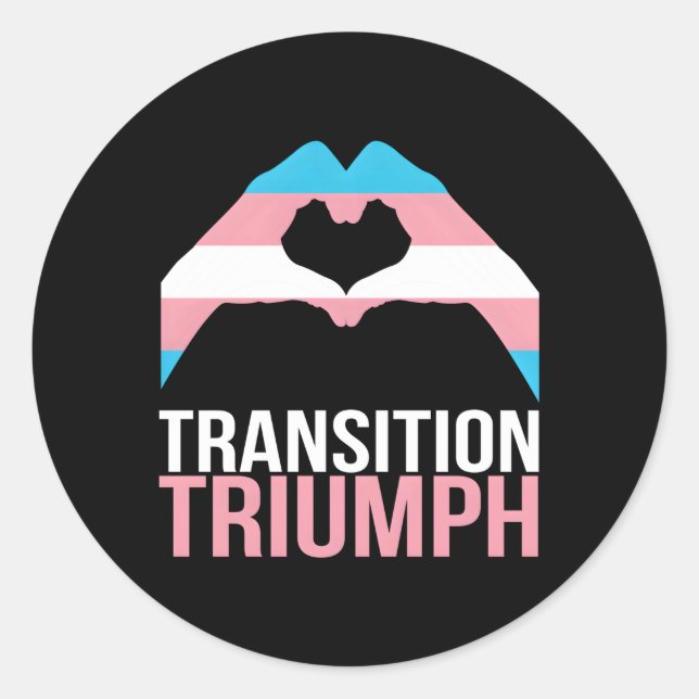 Sticker Rond Drapeau de la fierté transgenre transsexuelle du t (Devant)