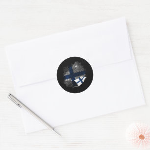 Sticker Rond Drapeau de la Finlande