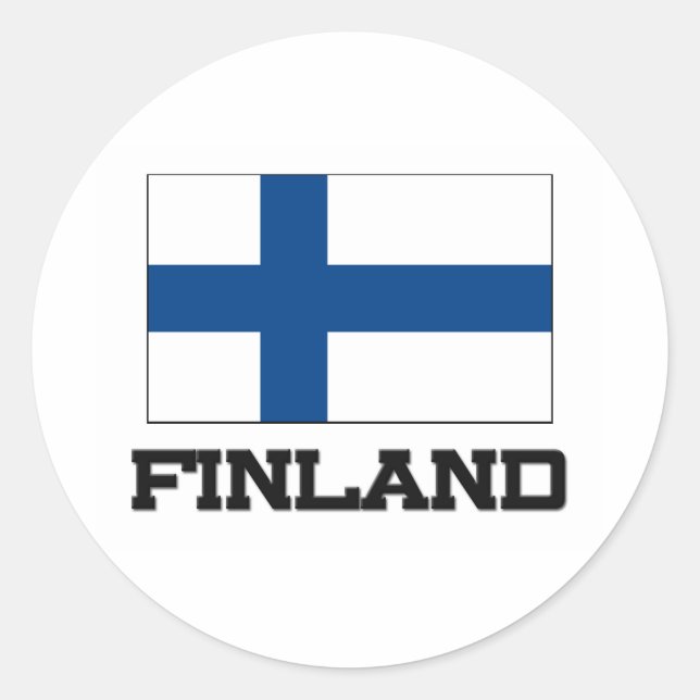 Sticker Rond Drapeau de la Finlande (Devant)