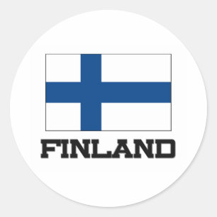 Sticker Rond Drapeau de la Finlande
