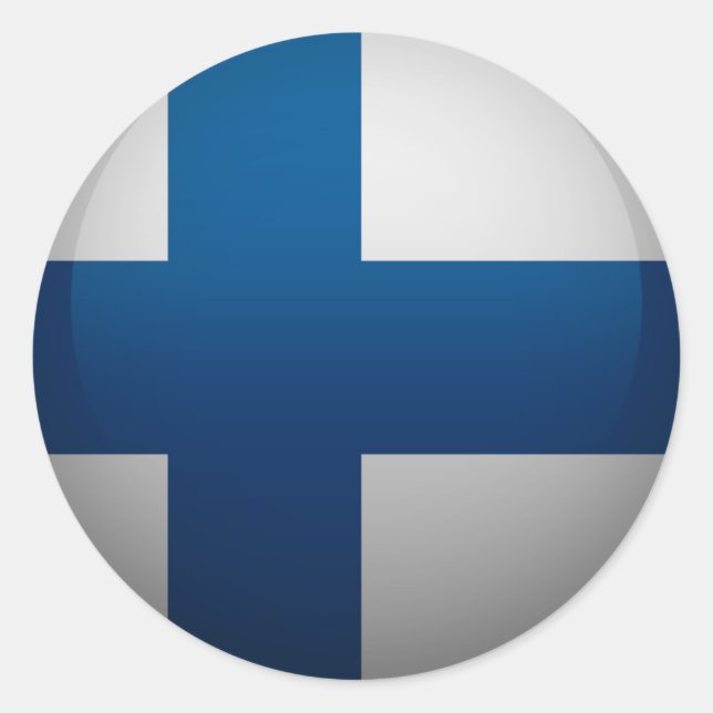 Sticker Rond Drapeau de la Finlande (Devant)