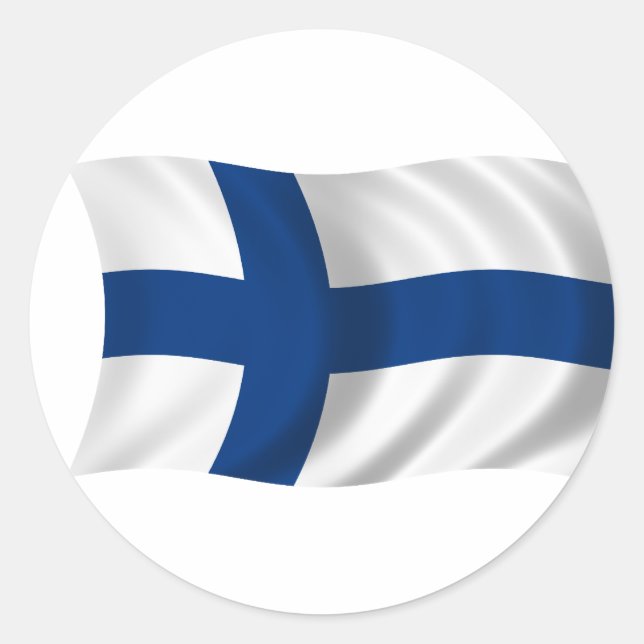 Sticker Rond Drapeau de la Finlande (Devant)