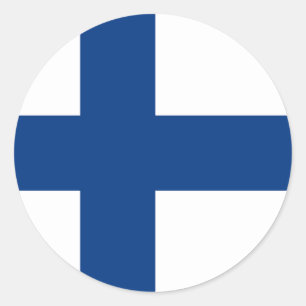 Sticker Rond Drapeau de la Finlande