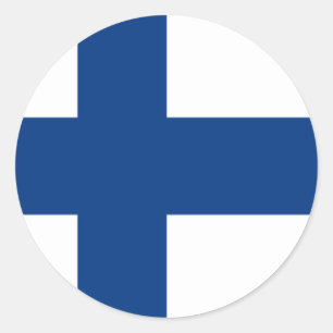 Sticker Rond Drapeau de la Finlande