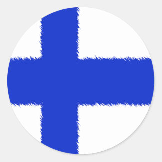 Sticker Rond Drapeau de la Finlande