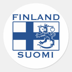 Sticker Rond Drapeau de la Finlande