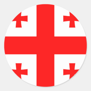 Sticker Rond Drapeau de la Géorgie