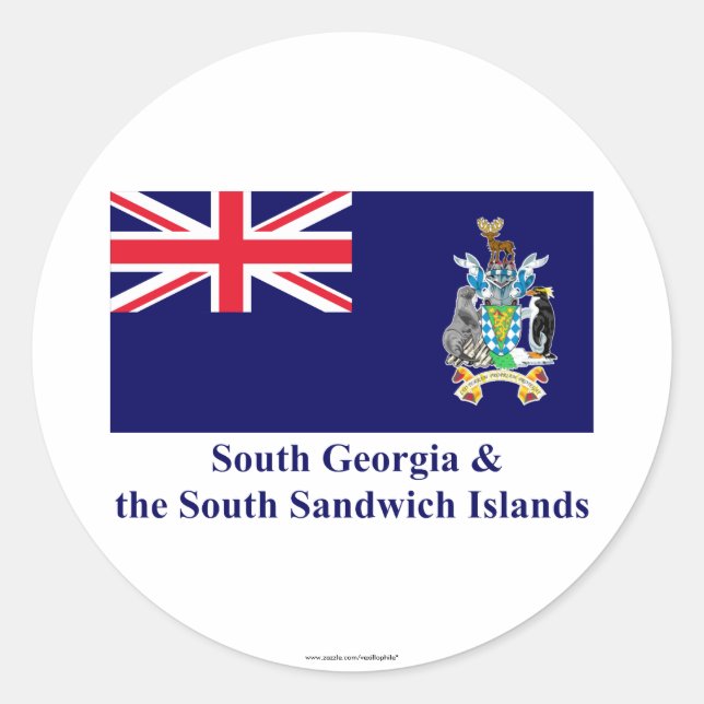 Sticker Rond Drapeau de la Géorgie du Sud et des îles Sandwich  (Devant)