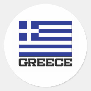 Sticker Rond Drapeau de la Grèce