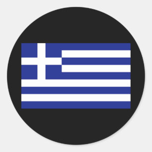 Sticker Rond Drapeau de la Grèce