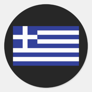 Sticker Rond Drapeau de la Grèce