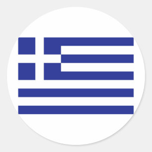 Sticker Rond Drapeau de la Grèce
