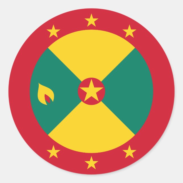 Sticker Rond Drapeau de la Grenade (Devant)