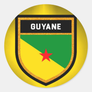 Sticker Rond Drapeau de la Guyane