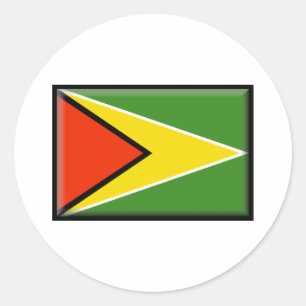 Sticker Rond Drapeau de la Guyane