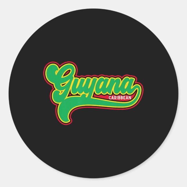 Sticker Rond Drapeau de la Guyane Guyanais Caraïbes Vacances Cr (Devant)