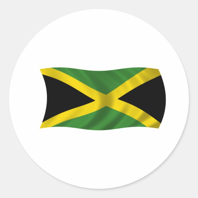 Sticker Rond Drapeau de la Jamaïque (Devant)
