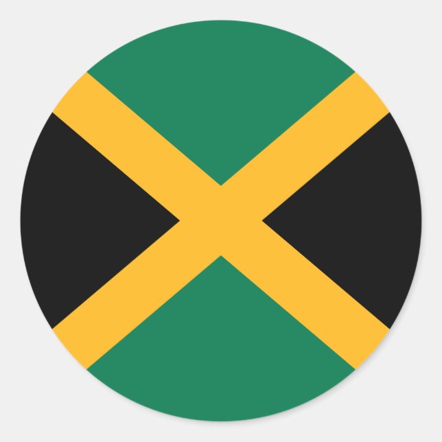 Sticker Rond Drapeau de la Jamaïque (Devant)