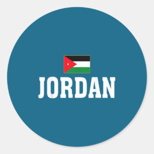 Sticker Rond Drapeau de la Jordanie Racines patriotiques du pay