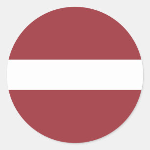 Sticker Rond Drapeau de la Lettonie (Letton)