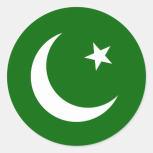 Sticker Rond Drapeau de la Ligue musulmane du Pakistan, Colombi
